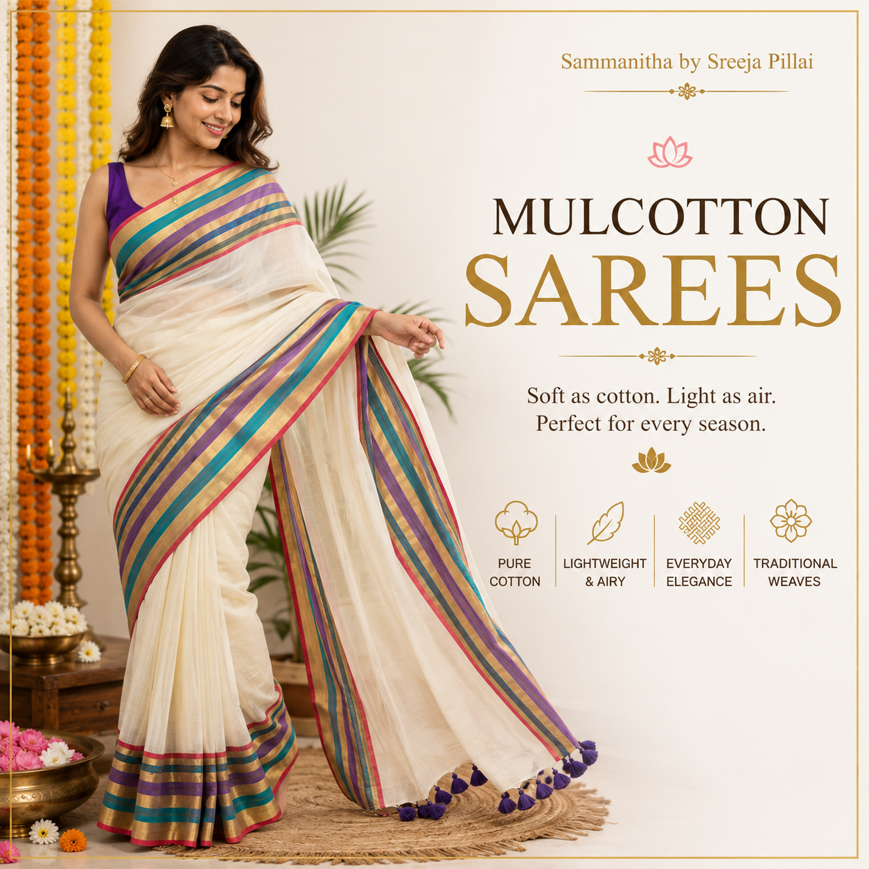 Mul Cotton Sarees