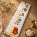 Kerala Theyyam Art Print Set Mundu with Gold Kasavu Border