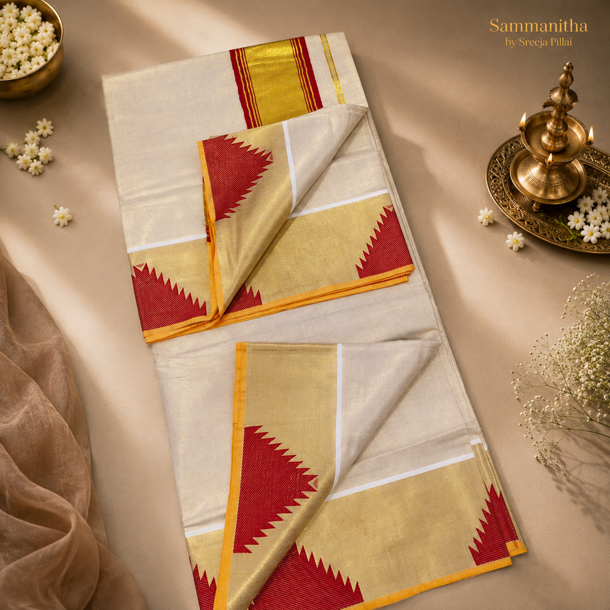 Kerala Kasavu saree