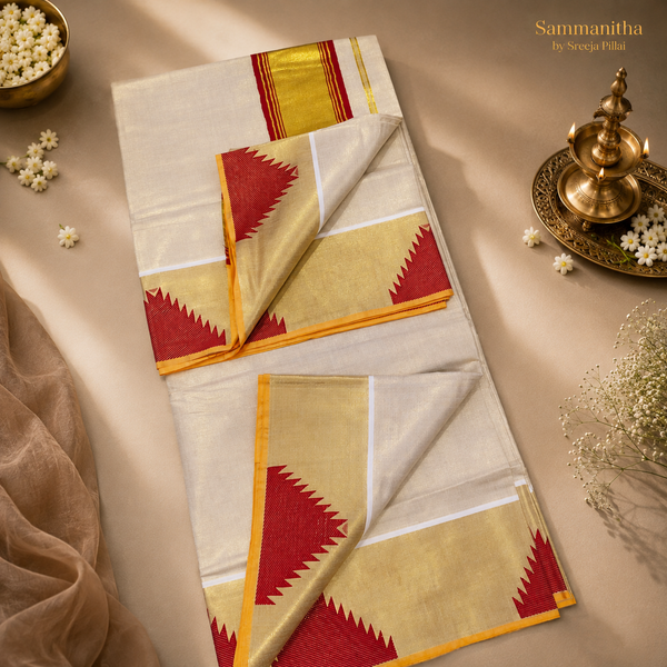 Kerala Kasavu saree