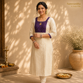 Onam themed purple salwar set