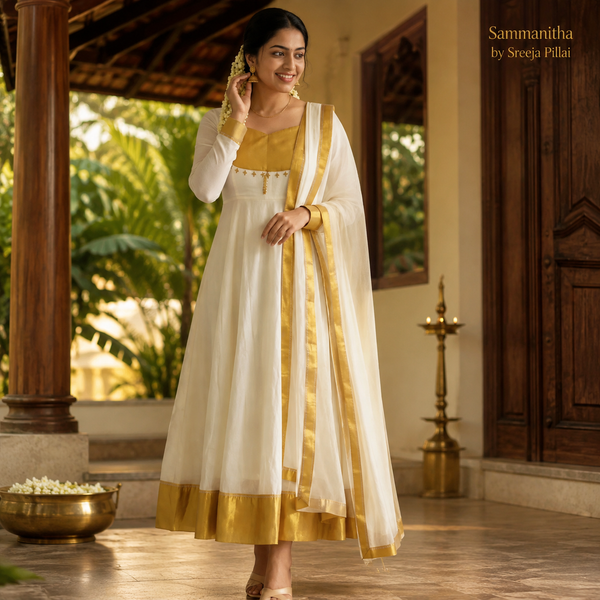 Onam Churidaar Top and dupatta