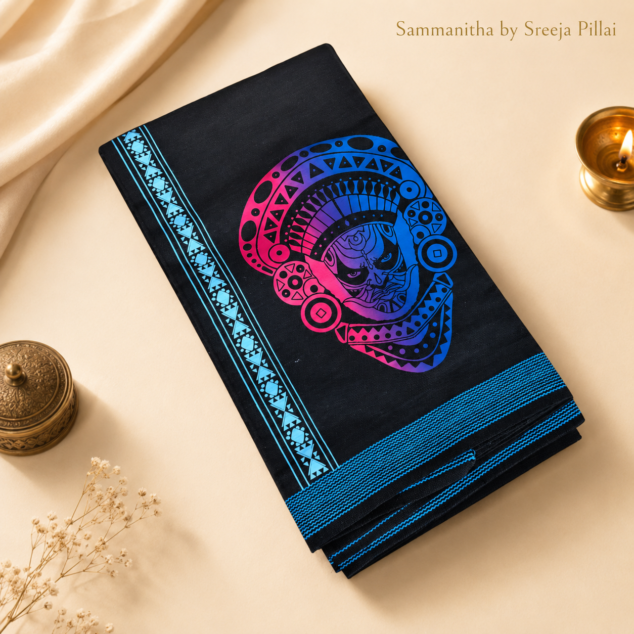 Theyyam Tribal Mundu Blue