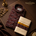 Chines collar Ajrak Shirt and Mundu Combo