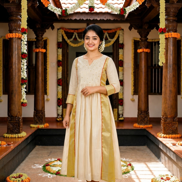 Onam A Line Kurti