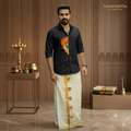 Half Face Kathakali Shirt & Mundu Combo