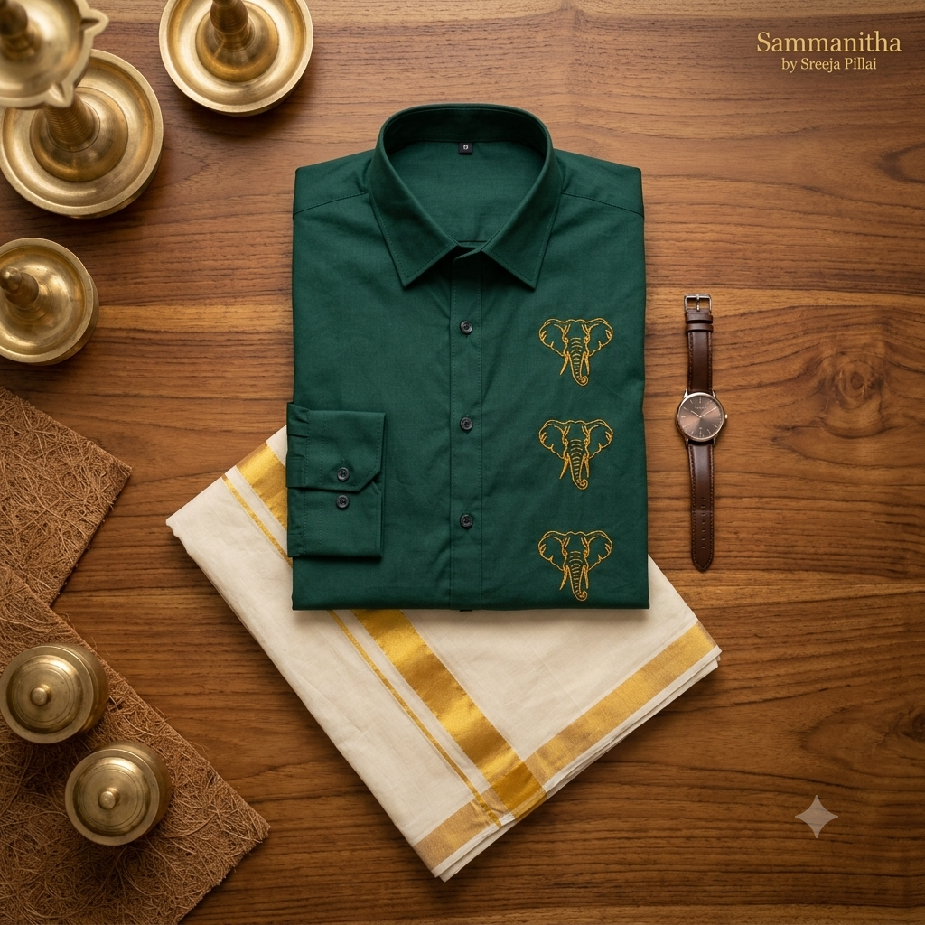 Elephant Embroidery Shirt
