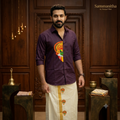 Half Face Kathakali Shirt & Mundu Combo