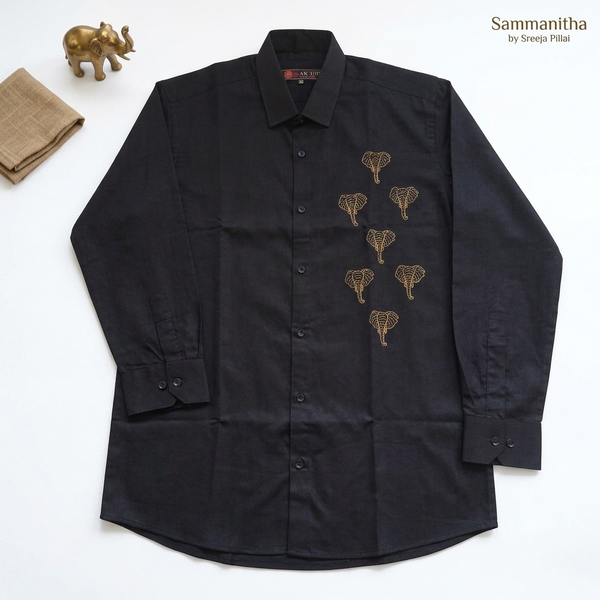 Elephant Embroidery Shirt